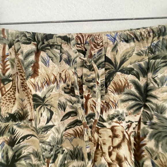 Vintage Tantrums Safari Animal Print Midi Skirt M Stretch Waist Pockets Country - Picture 3 of 11